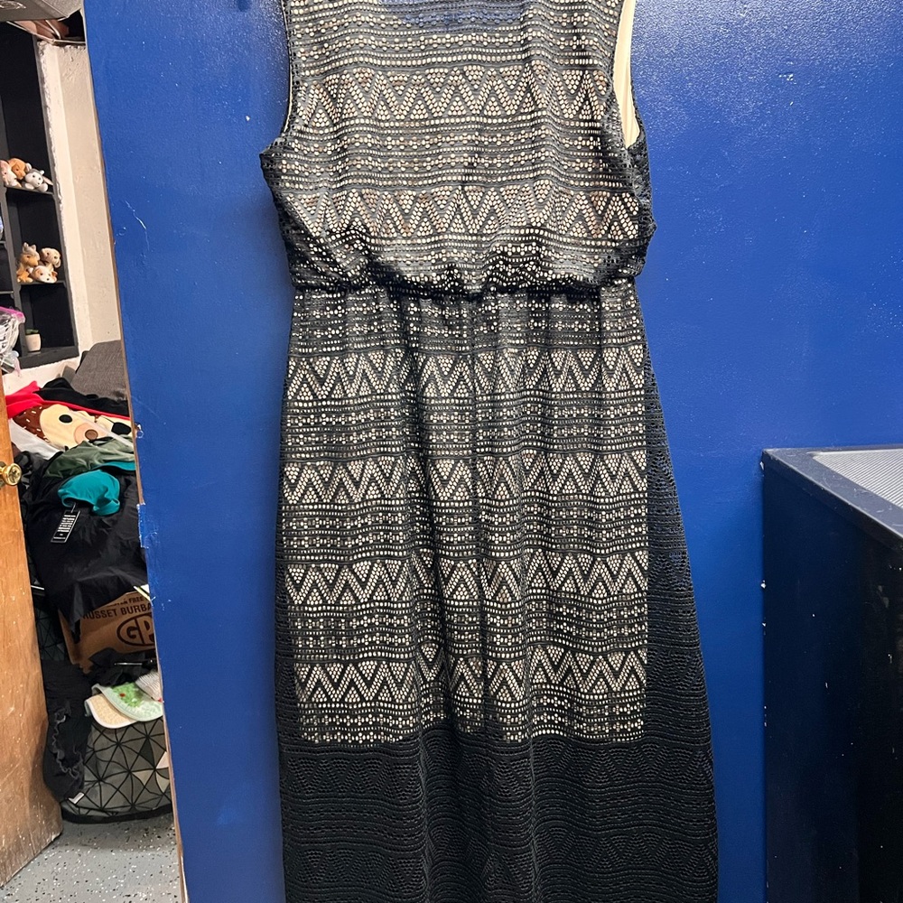 Style & Co Black and Cream Sleeveless Maxi Sundress